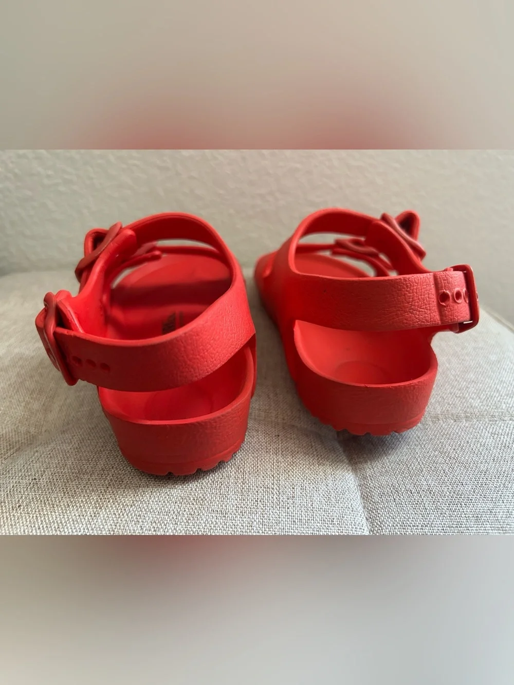 Birkenstock Kids Red Two-Strap EVA Sandals size 28